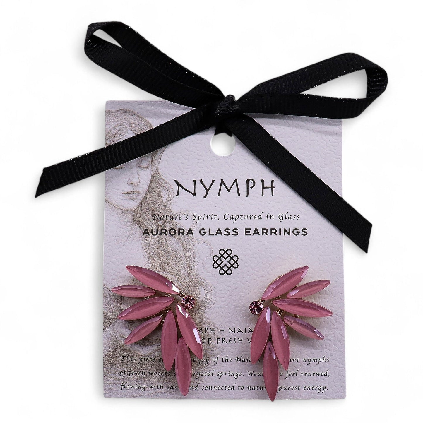 Mjukrosa - Vintageglas - Faries - Örhängen