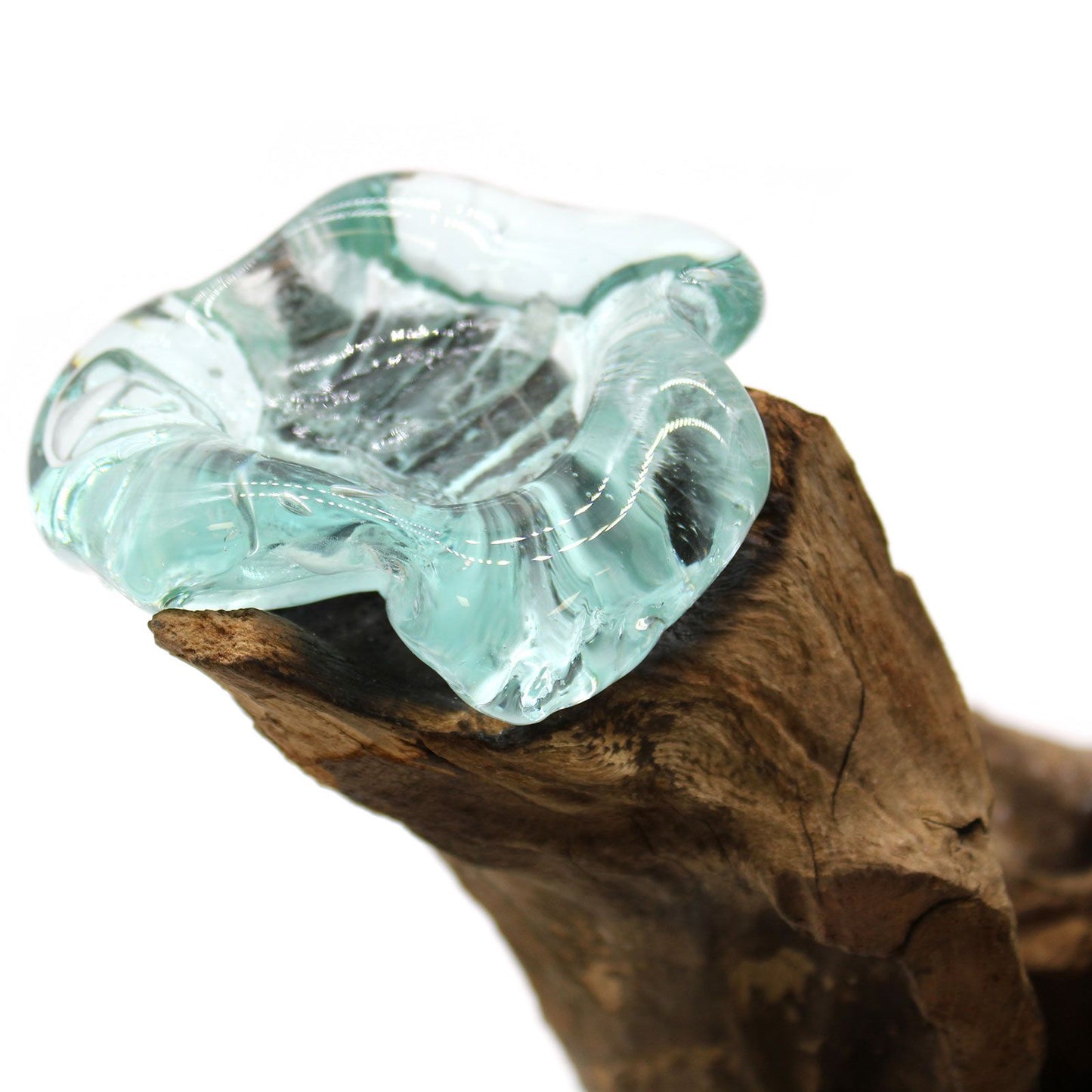 Molten Glass Triple ljusstake på trä