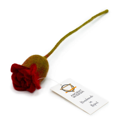 6x Filtblommor - Röda Rosor