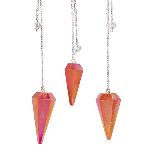 Sexsidig pendel - Aurora Kristall Persika - 4cm