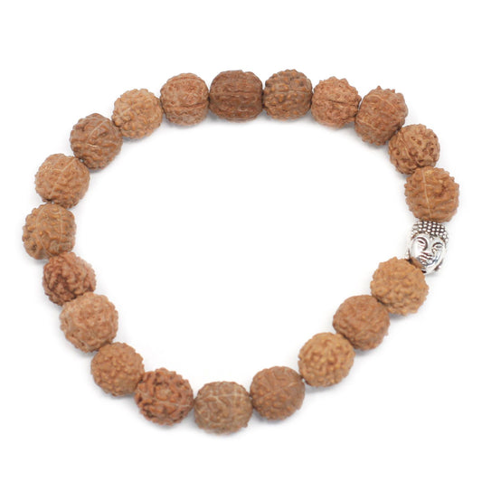 Rudraksha Buddha-armring Mala - Naturlig