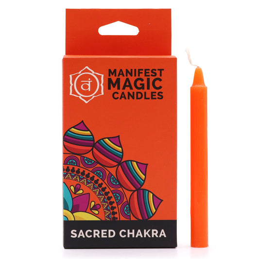 Manifest Magic-ljus (12-pack) - Orange - Sacred Chakra