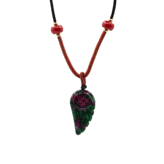 Halsband med sladd och ädelsten – Morganit Änglavinge