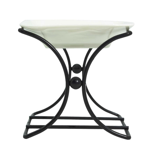 Fyrkantigt ställ i keramik och metall