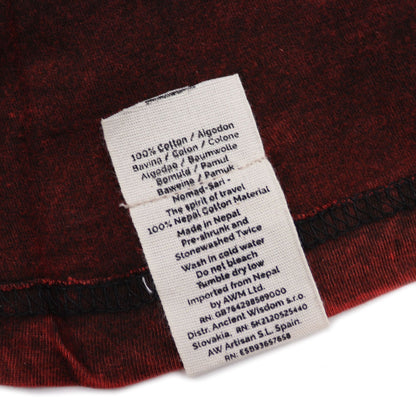 Nomad Sari Stonewashed Bomulls-T-shirt – Mandala – Vinröd – Large