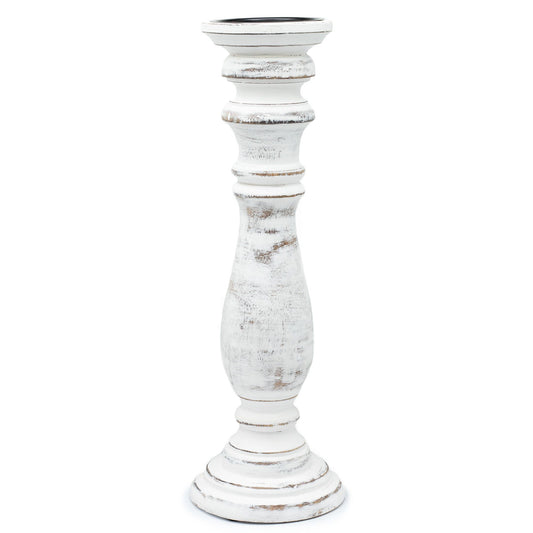 Klassisk Ljusstake - Vitkalkad - 37x10cm - Stor