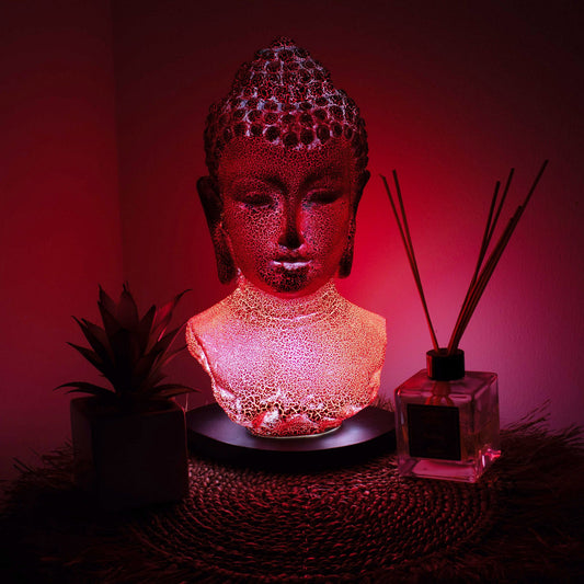 Buddha bystlampa Molten Lava – Oval fot