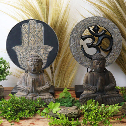 Buddha Feng Shui Set - Hamsa - Grå (2 designer)